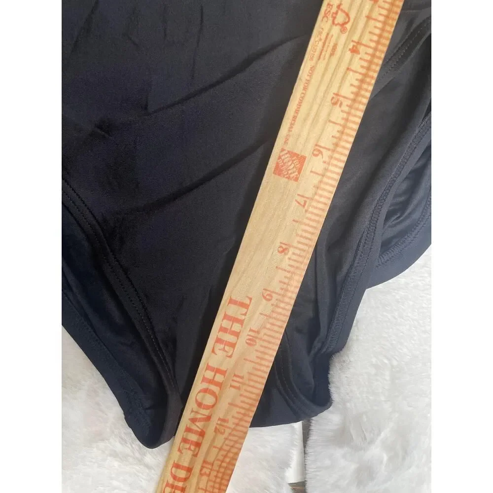 DKNY Black Ruched Sweetheart Swim Dress Size 12 - Picture 4 of 9